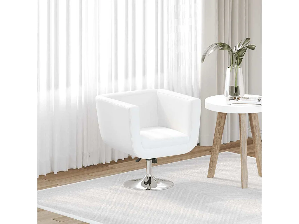 Taburete de bar cuero sintético blanco