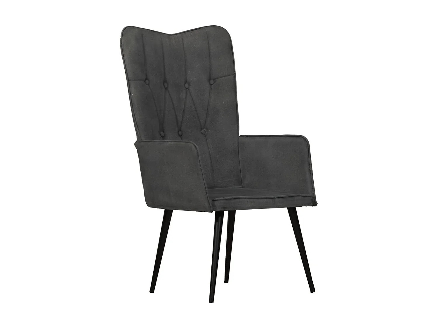 Ohrensessel Schwarz Canvas