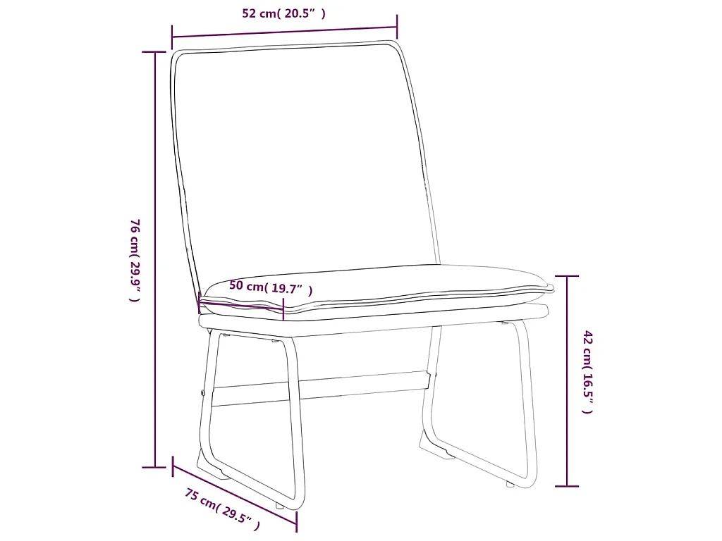 Chaise longue Crème 52x75x76 cm Tissu