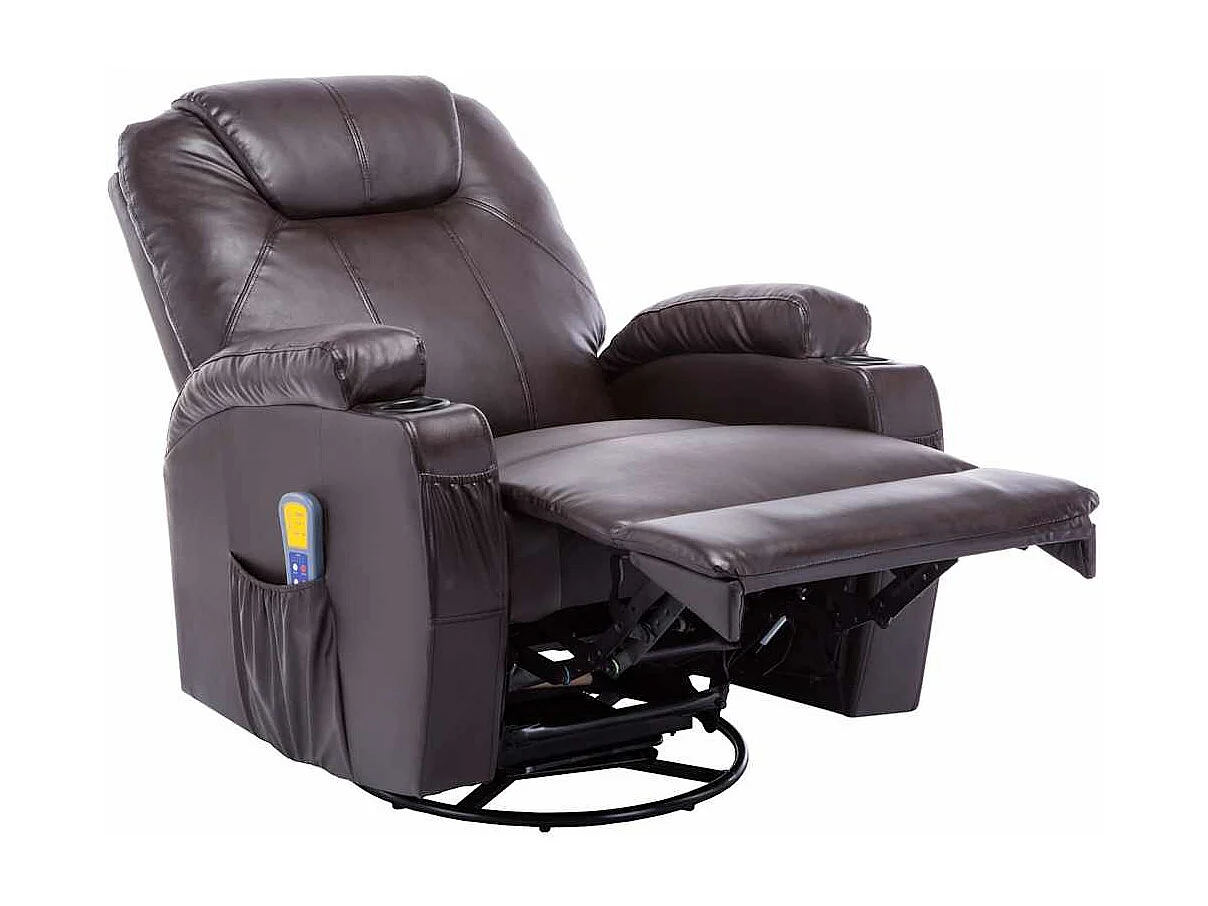 Fauteuil à bascule de massage Marron Similicuir