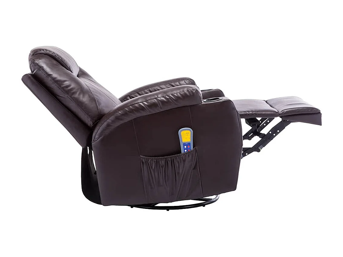 Fauteuil à bascule de massage Marron Similicuir