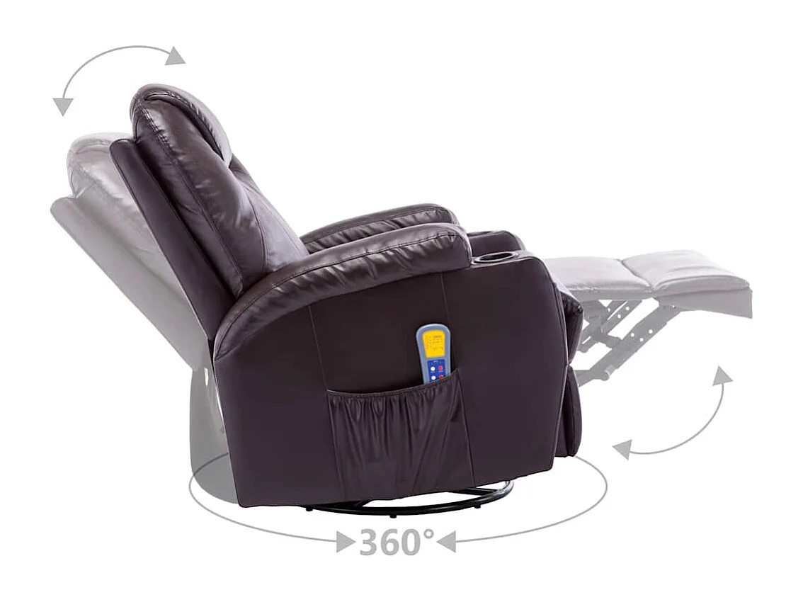 Fauteuil à bascule de massage Marron Similicuir