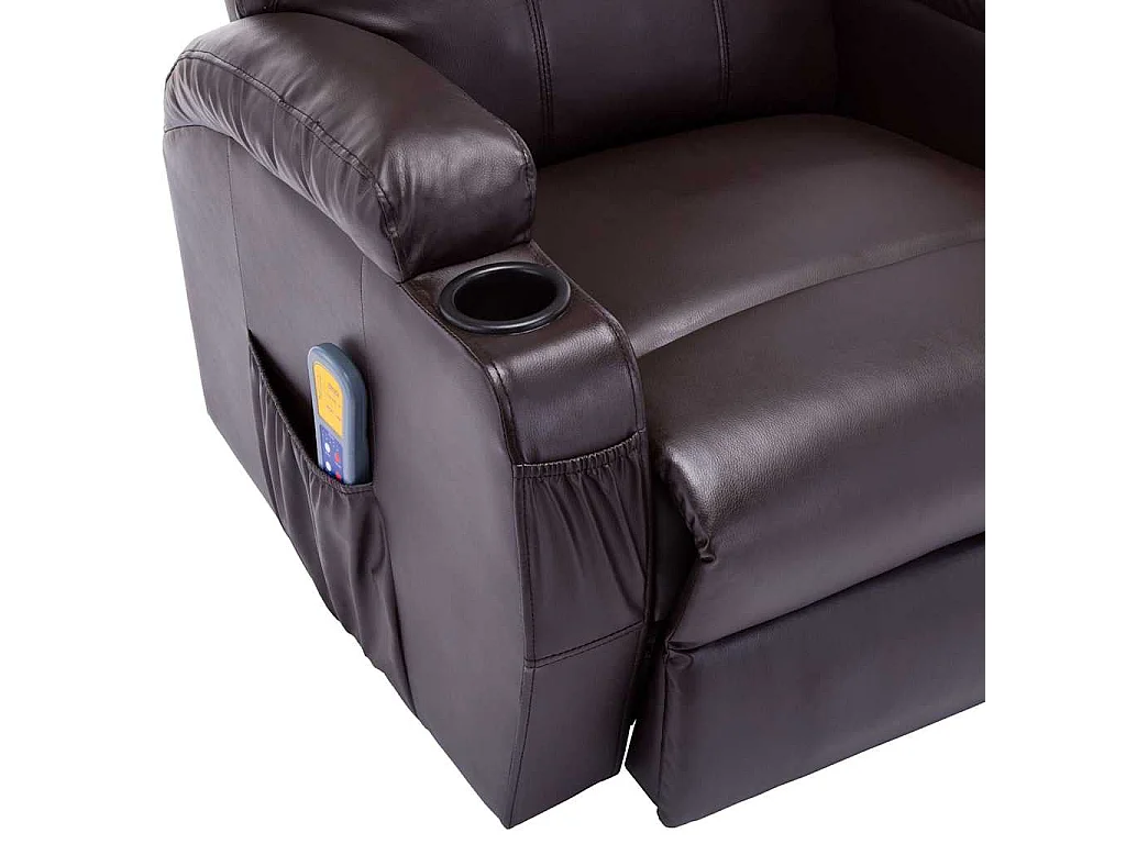 Fauteuil à bascule de massage Marron Similicuir