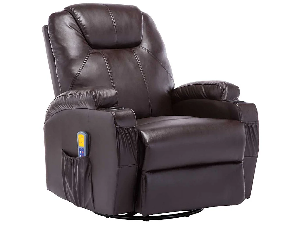 Fauteuil à bascule de massage Marron Similicuir
