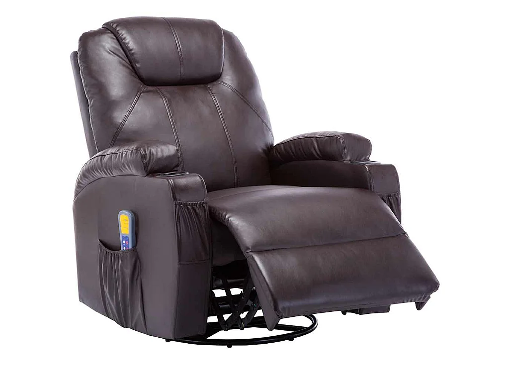 Fauteuil à bascule de massage Marron Similicuir
