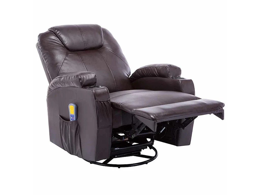 Fauteuil à bascule de massage Marron Similicuir