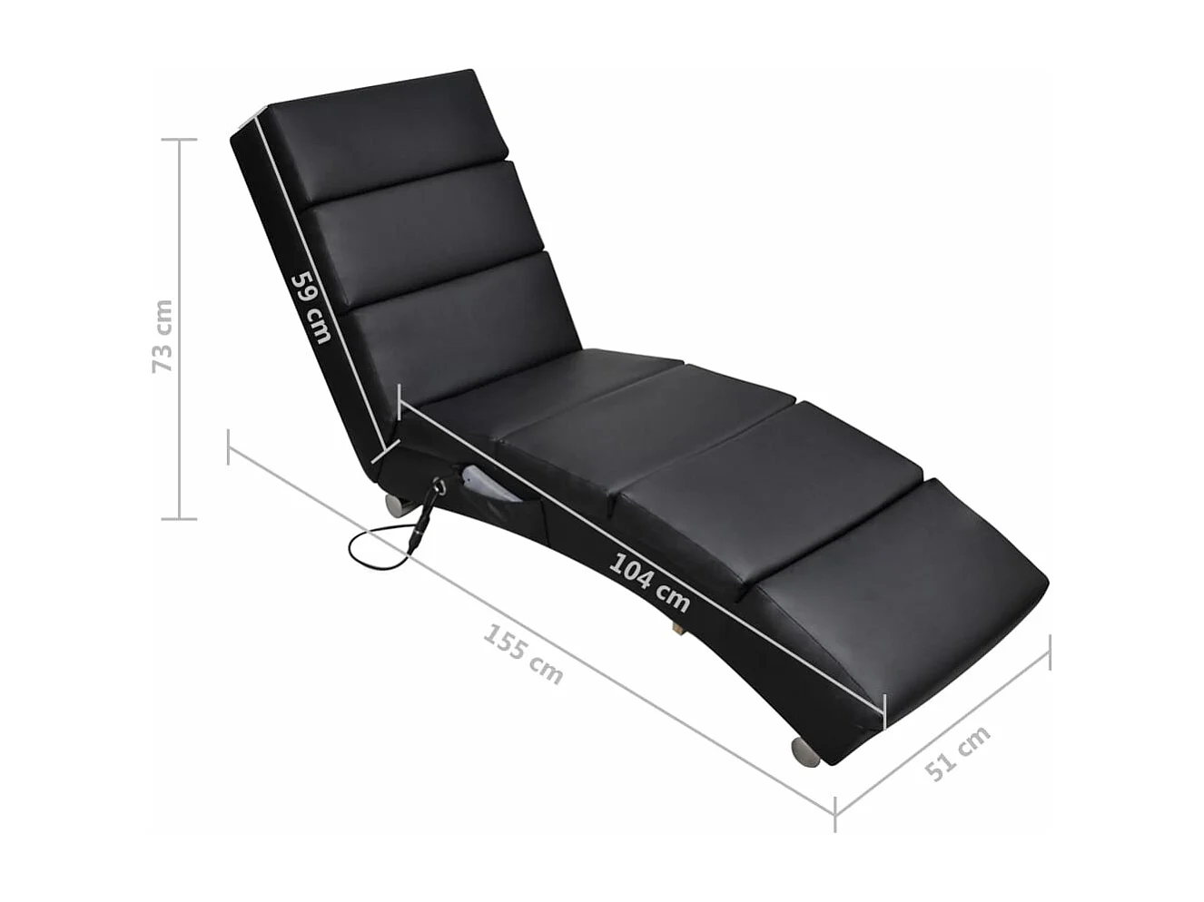Massage-Chaiselongue Schwarz Kunstleder