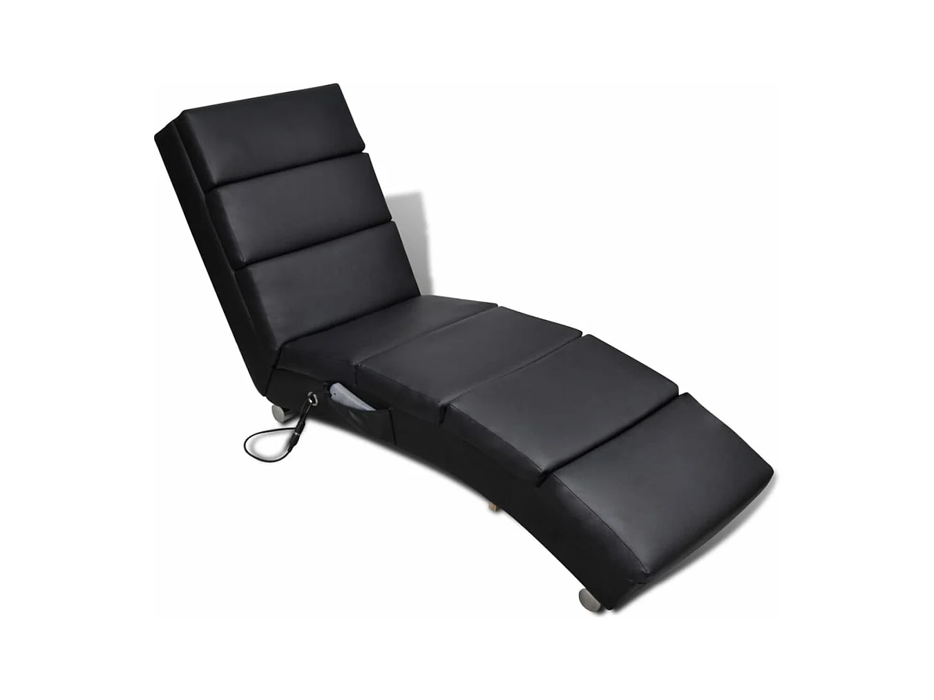 Chaise longue de massage Noir Similicuir