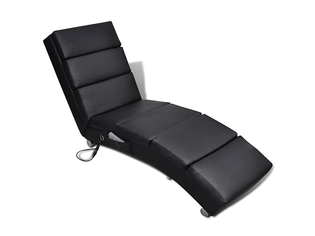 Chaise longue de massage Noir Similicuir