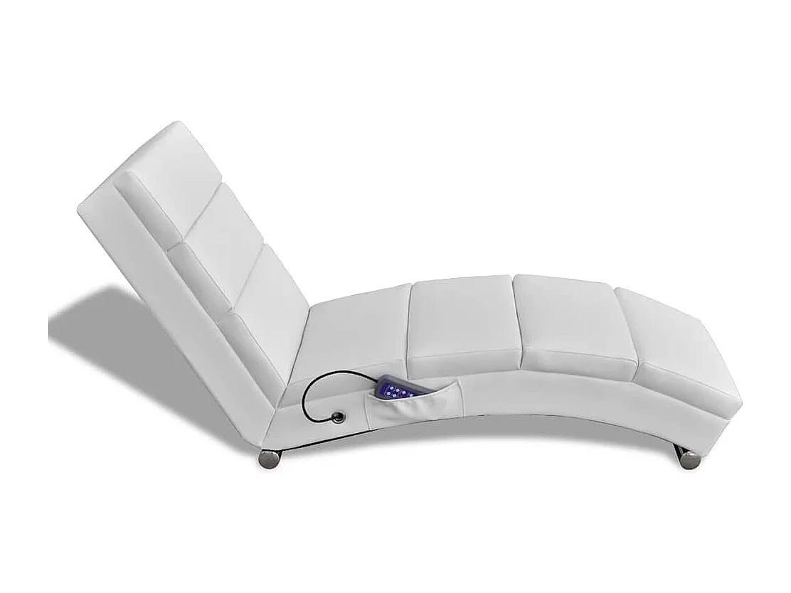 Chaise longue de massage Blanc Similicuir