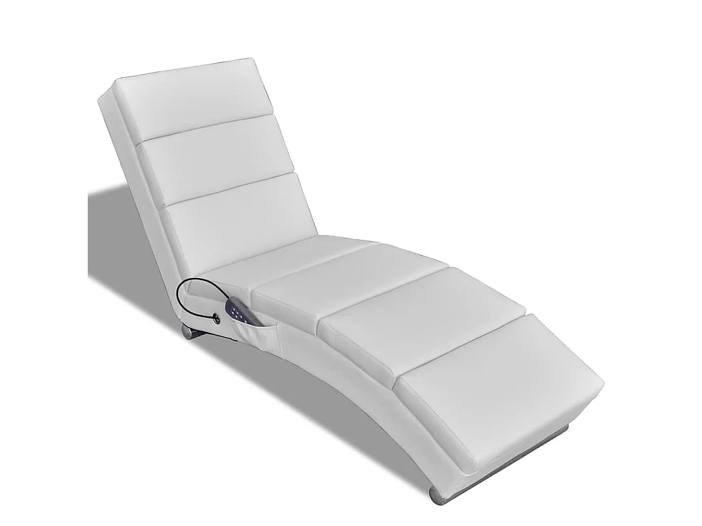 Chaise longue de massage Blanc Similicuir
