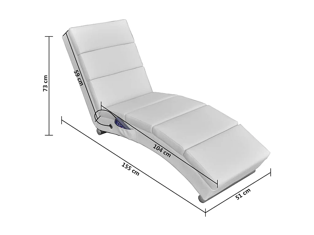 Chaise longue de massage Blanc Similicuir
