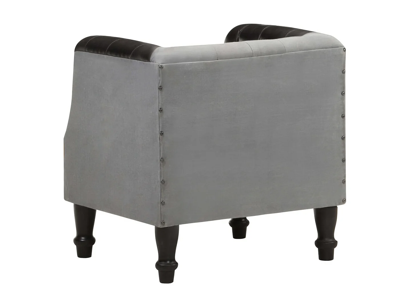 Poltrona em couro genuíno e mangueira maciça preto