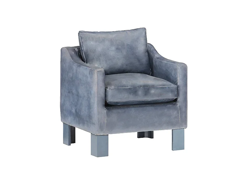 Sessel Grau Echtleder