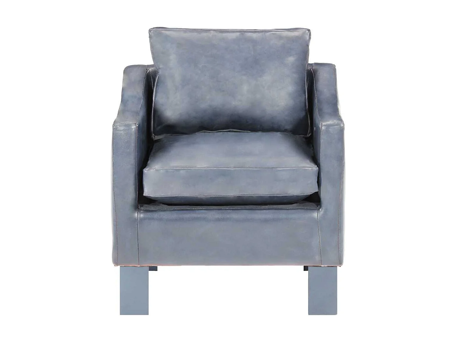 Chaise cabriolet Gris cuir véritable