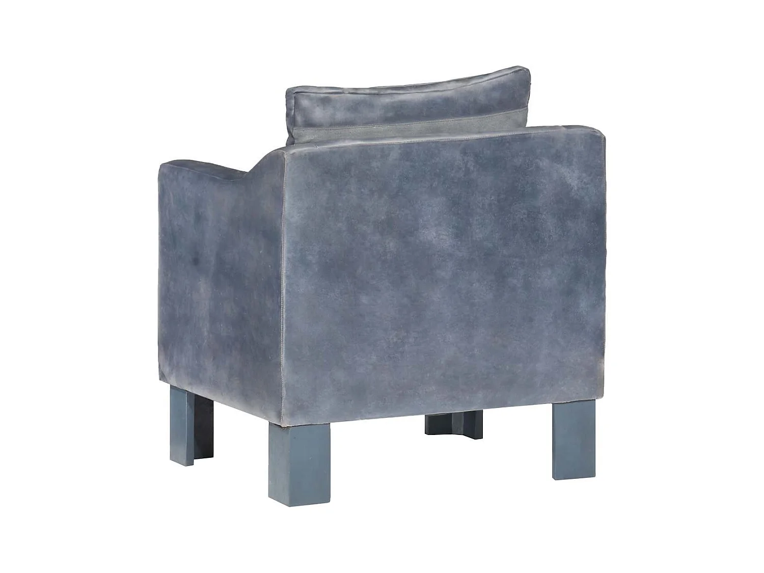 Chaise cabriolet Gris cuir véritable