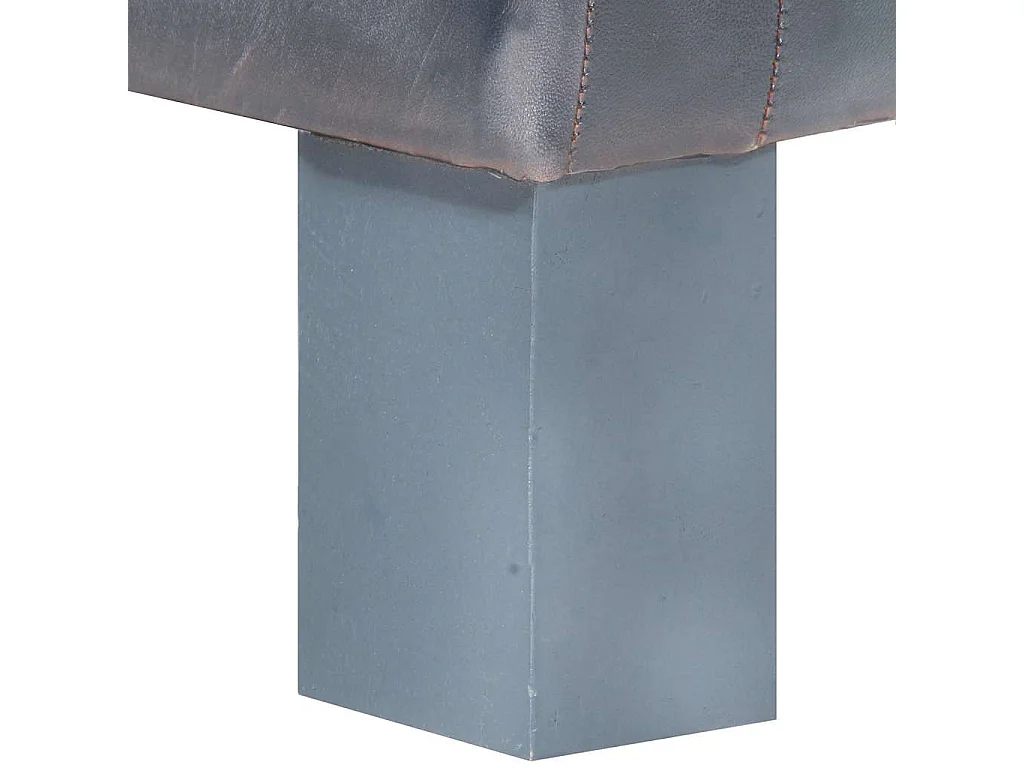 Chaise cabriolet Gris cuir véritable