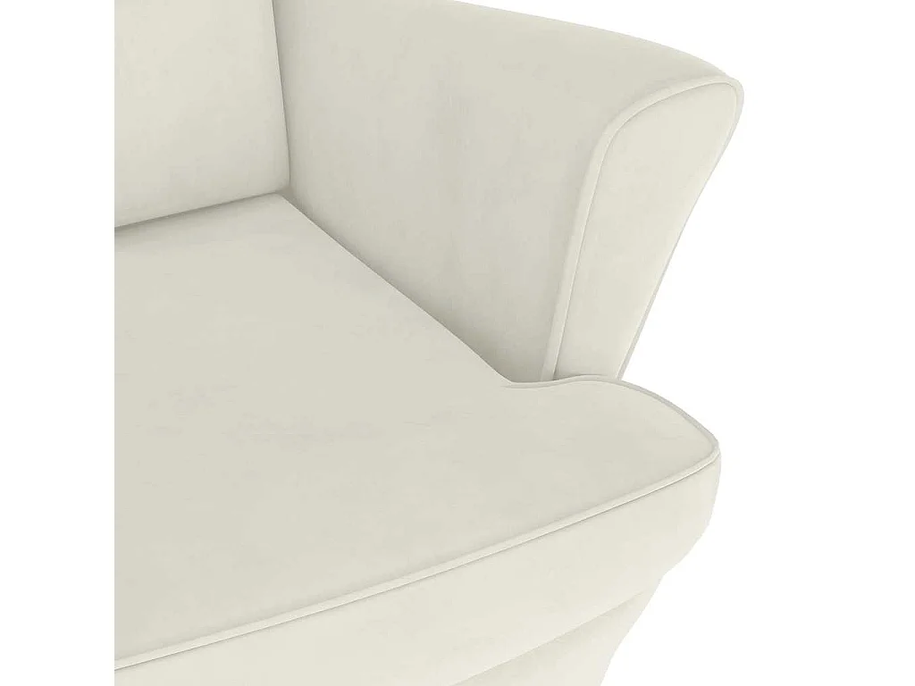 Fauteuil blanc crème velours