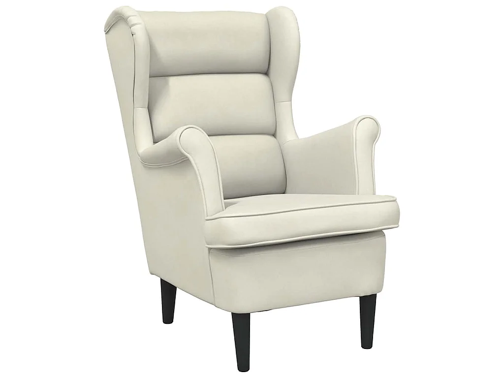 Fauteuil blanc crème velours