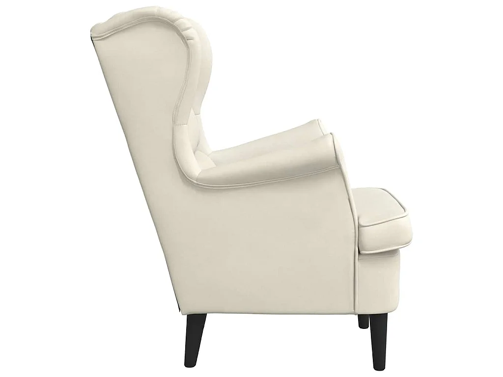 Fauteuil blanc crème velours