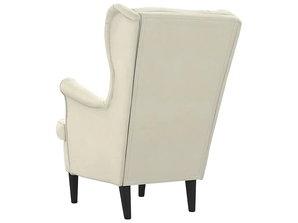 Fauteuil blanc crème velours