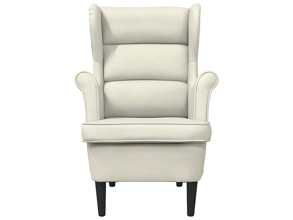 Fauteuil blanc crème velours