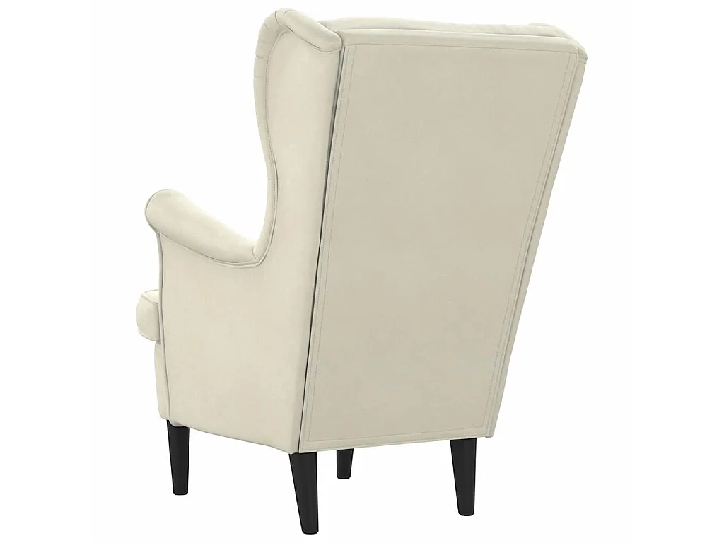 Fauteuil blanc crème velours