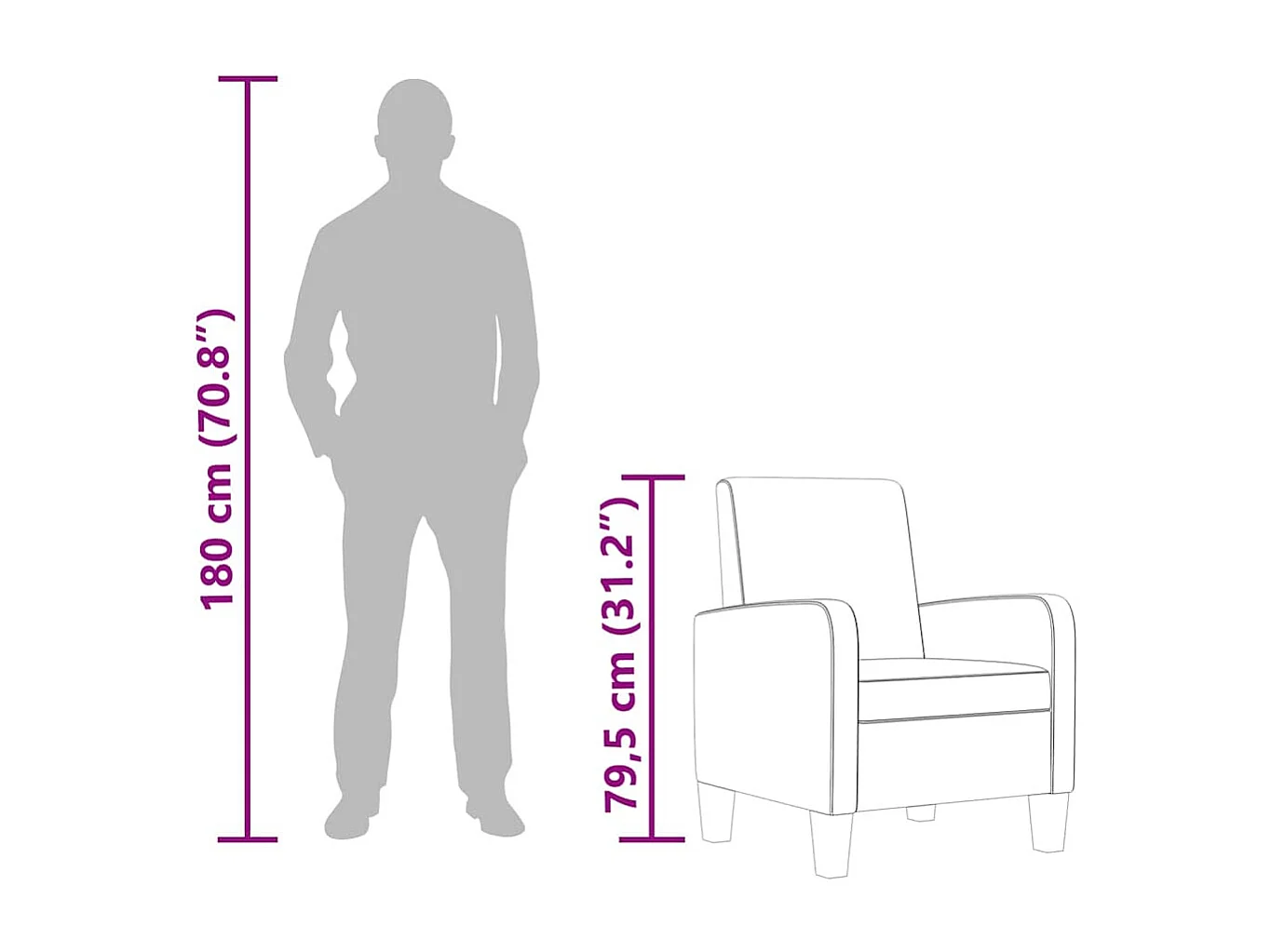 Fauteuil Marron Similicuir