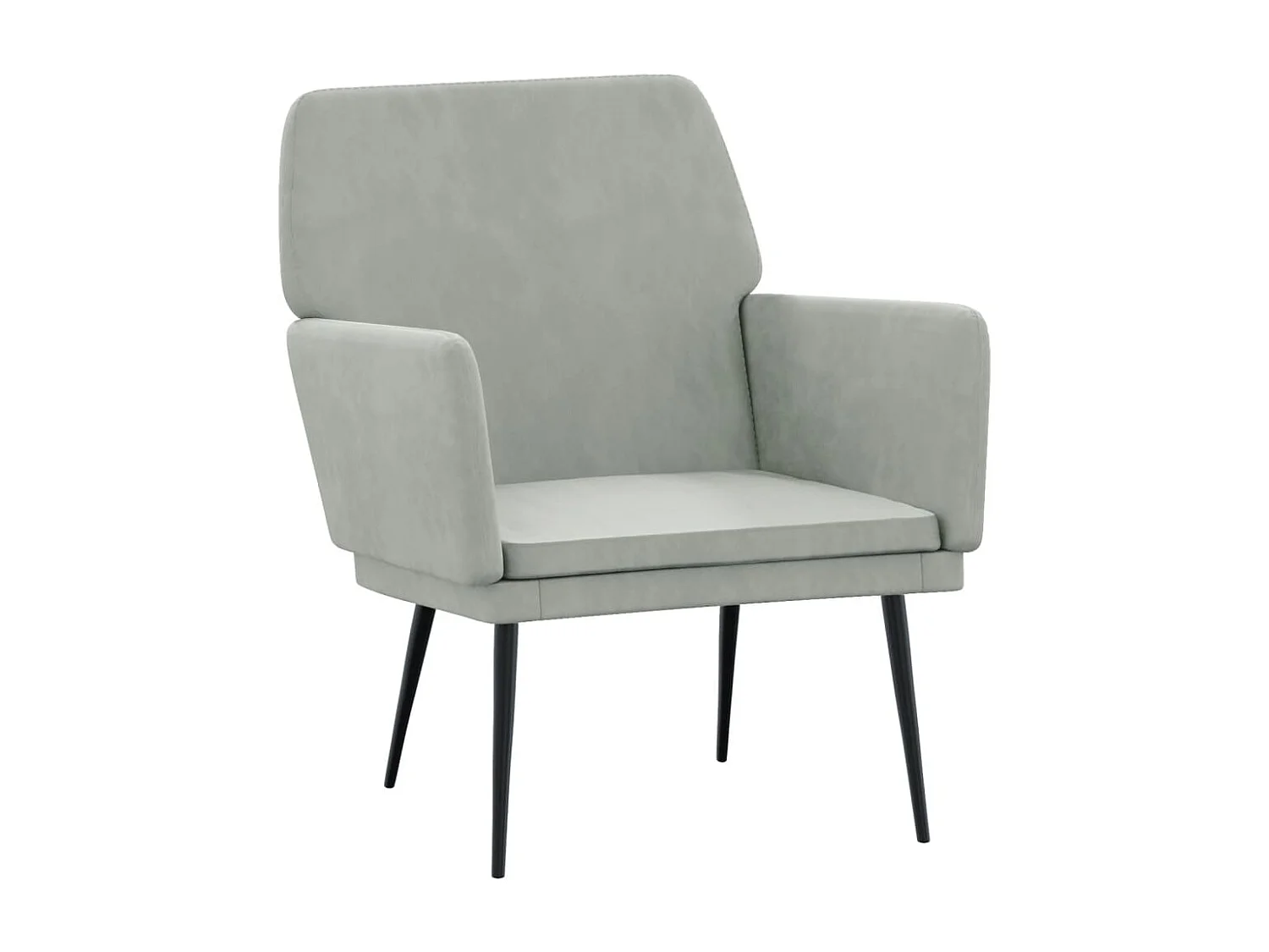 Sillón de terciopelo gris claro 62x79x79 cm