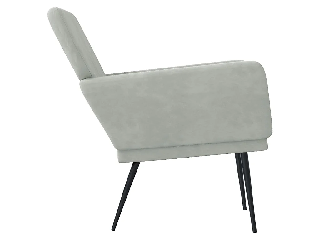 Cadeira c/ apoio de braços 62x79x79 veludo cinzento-claro