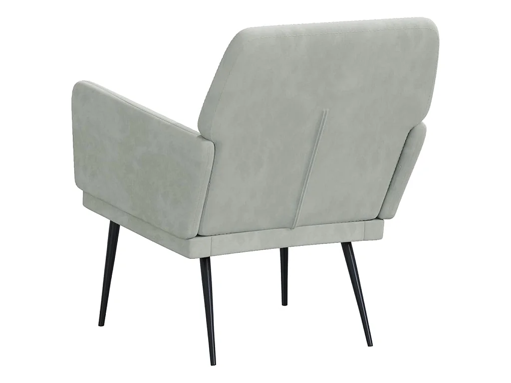 Cadeira c/ apoio de braços 62x79x79 veludo cinzento-claro