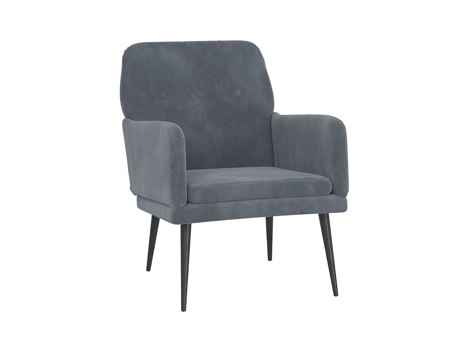 Fauteuil 62x79x79 cm fluweel donkergrijs