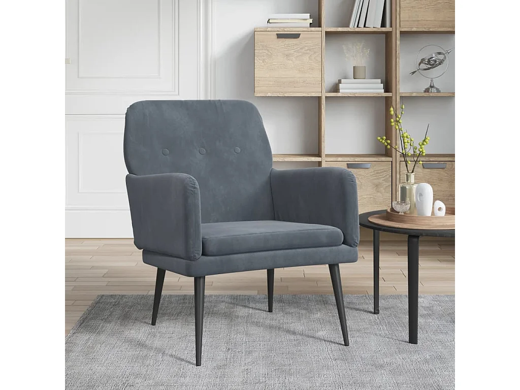 Sessel Dunkelgrau 62x79x79 cm Samt