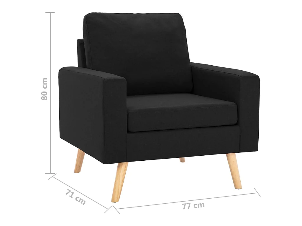 Fauteuil style scandinave confort moderne en tissu doux IBSEN