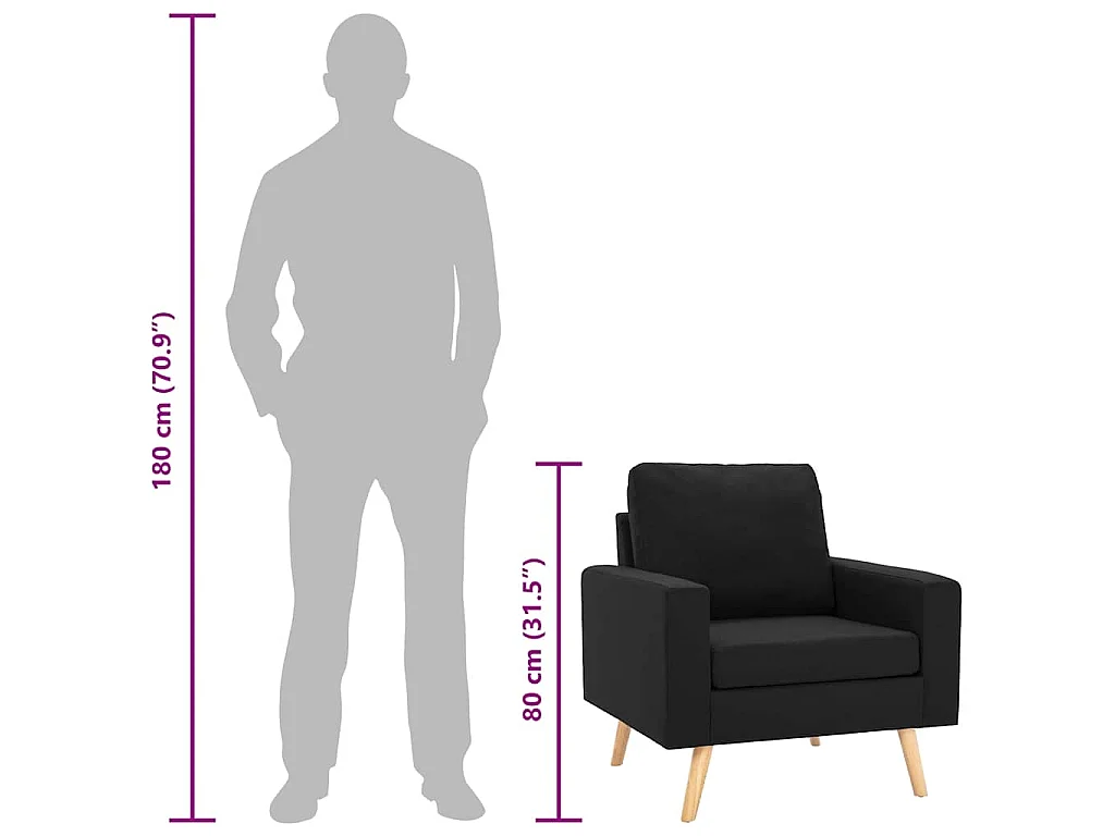 Fauteuil style scandinave confort moderne en tissu doux IBSEN