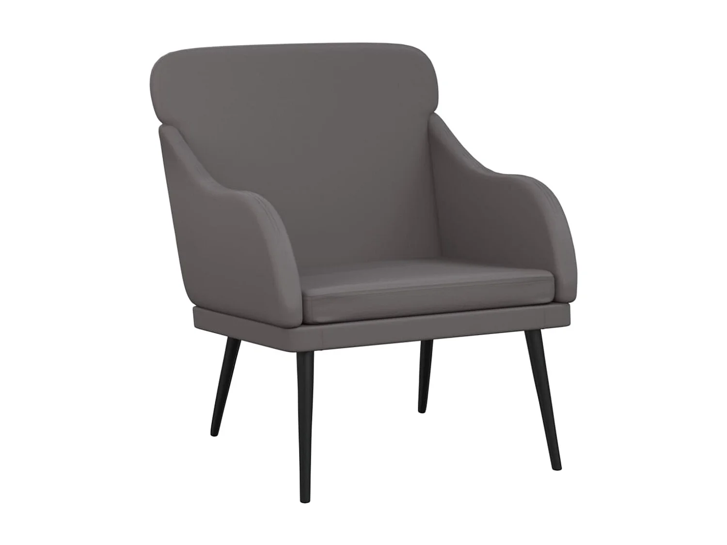 Fauteuil 63x76x80 cm kunstleer grijs