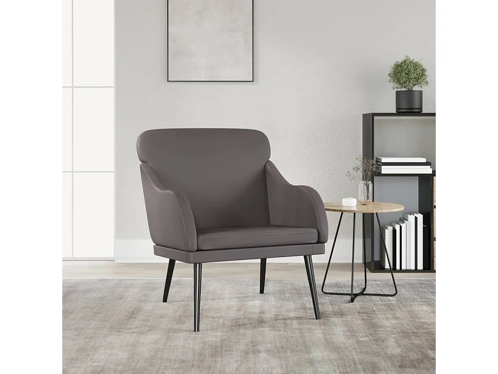 Fauteuil Gris 63x76x80 cm Similicuir