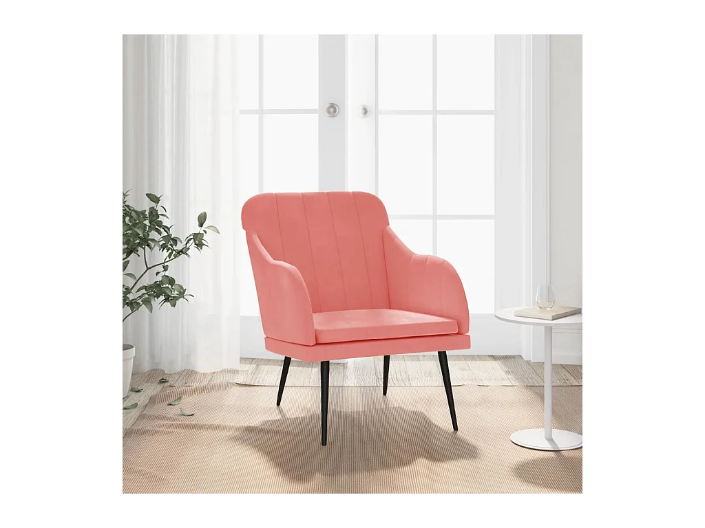 Fauteuil Rose 63x76x80 cm Velours