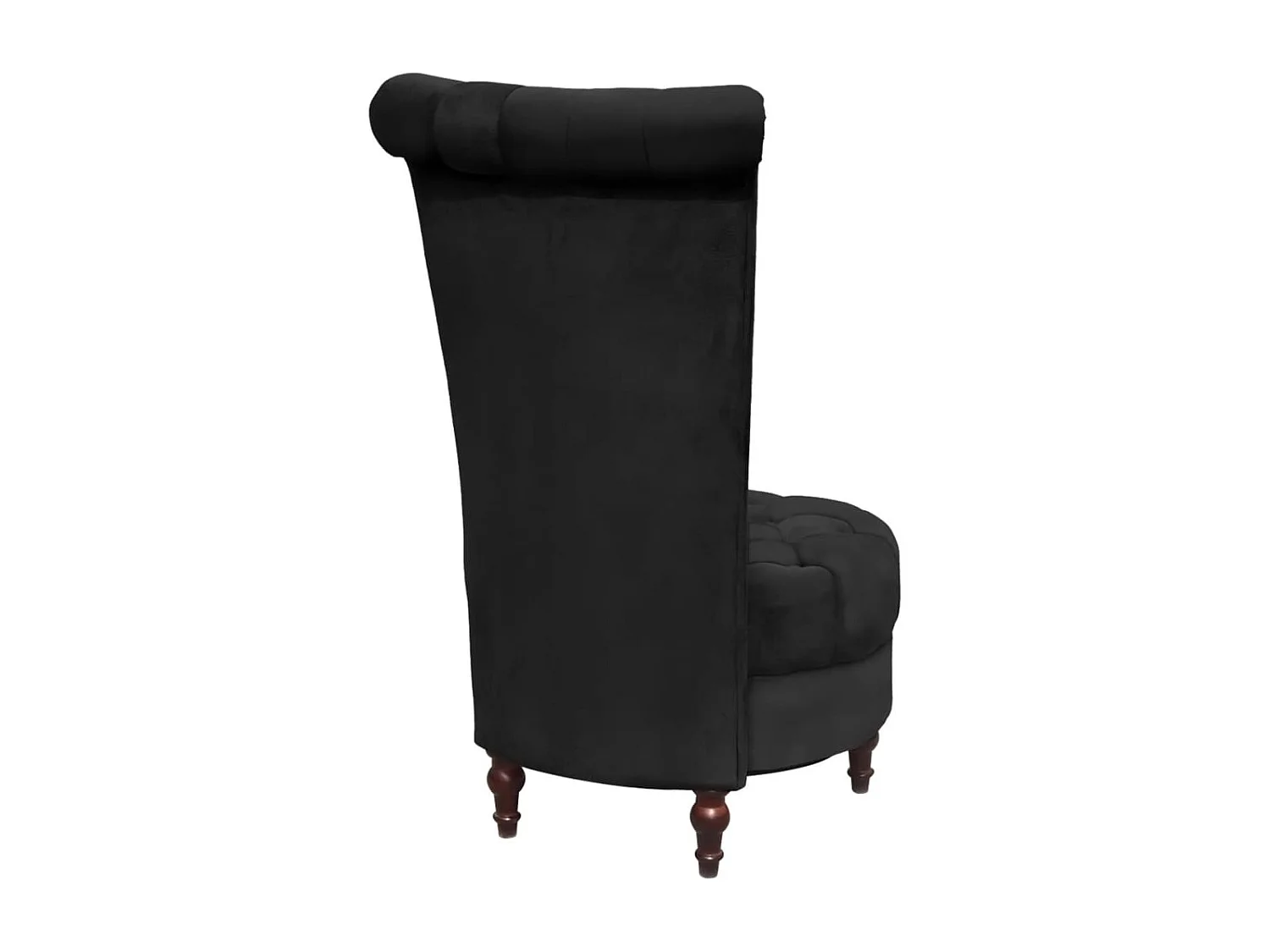 Chaise de canapé avec dossier haut noir tissu