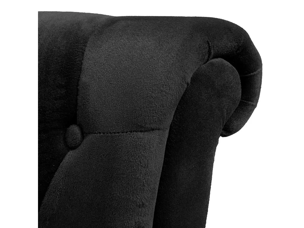 Chaise de canapé avec dossier haut noir tissu