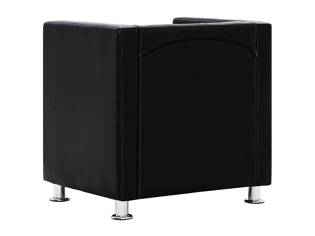 Fauteuil kubus kunstleer zwart