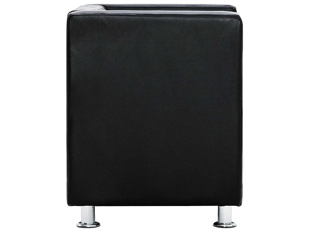 Fauteuil kubus kunstleer zwart