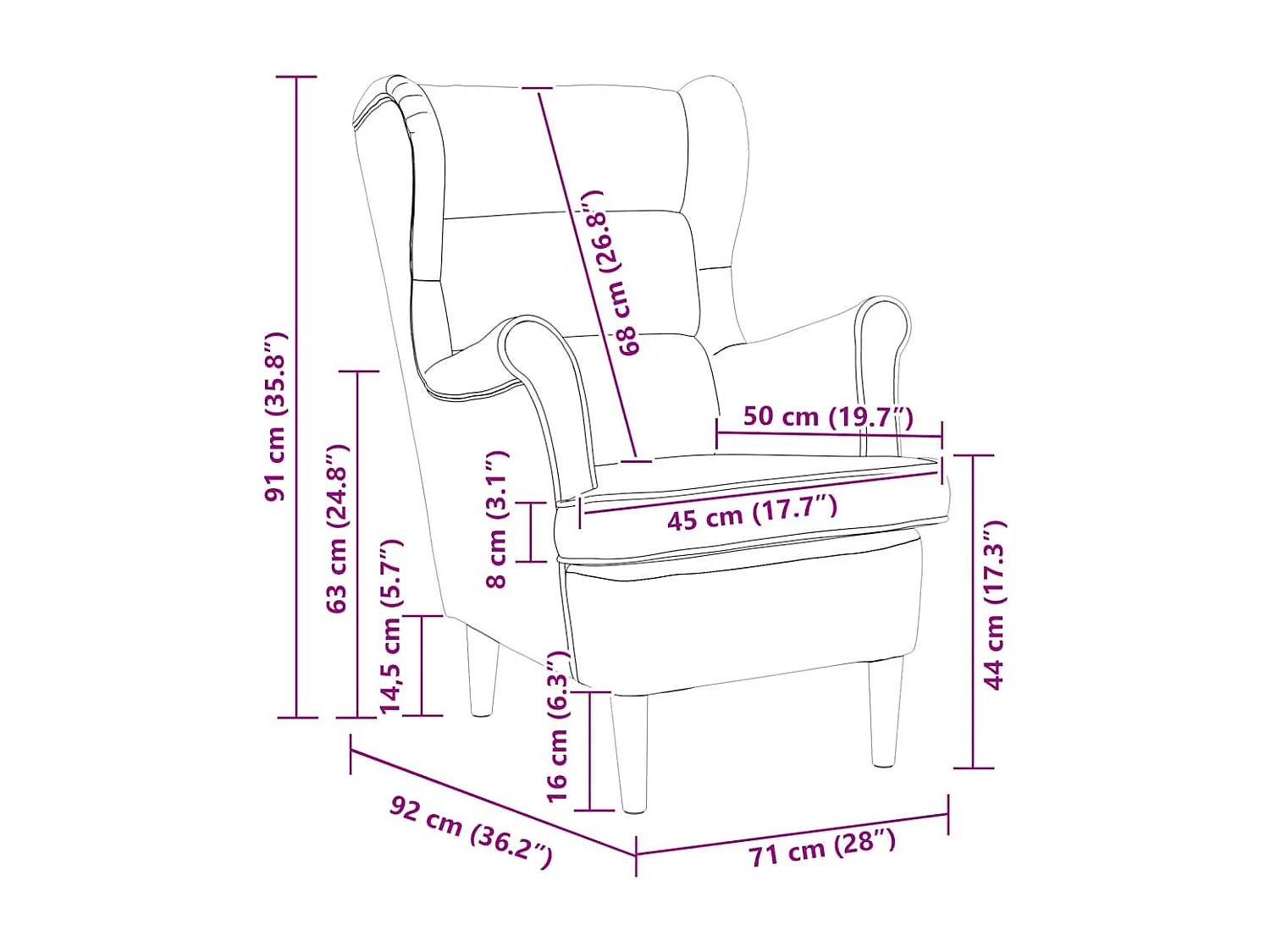 Fauteuil marron velours