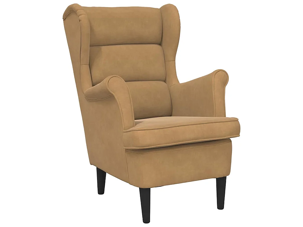 Fauteuil marron velours