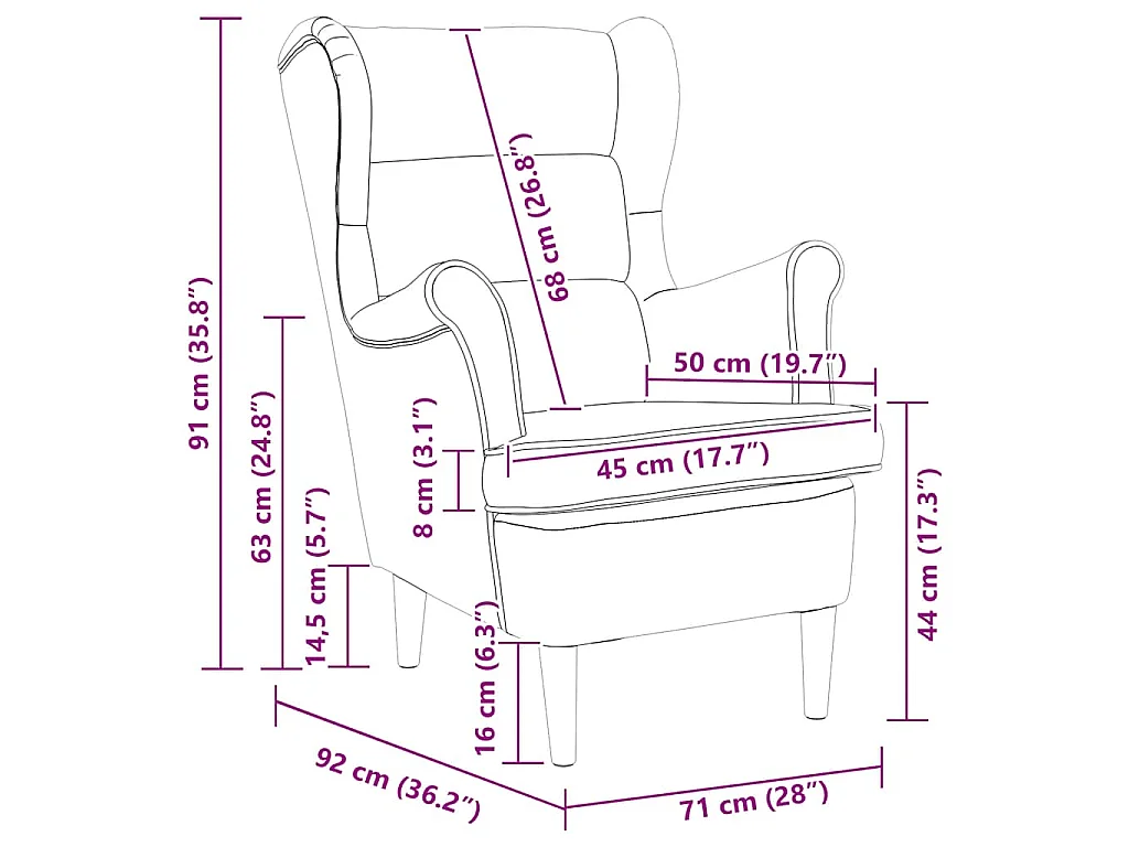 Fauteuil marron velours