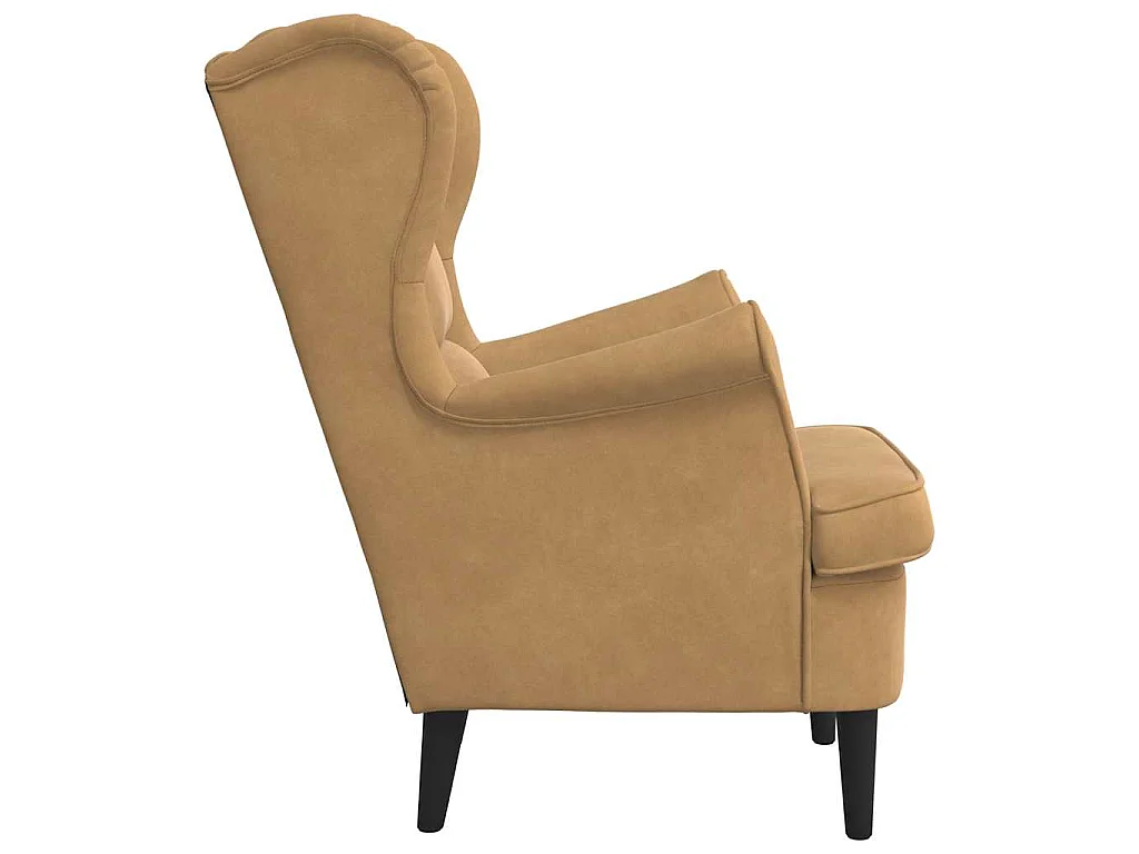 Fauteuil marron velours