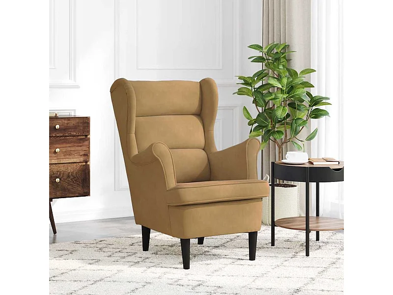 Fauteuil fluweel bruin