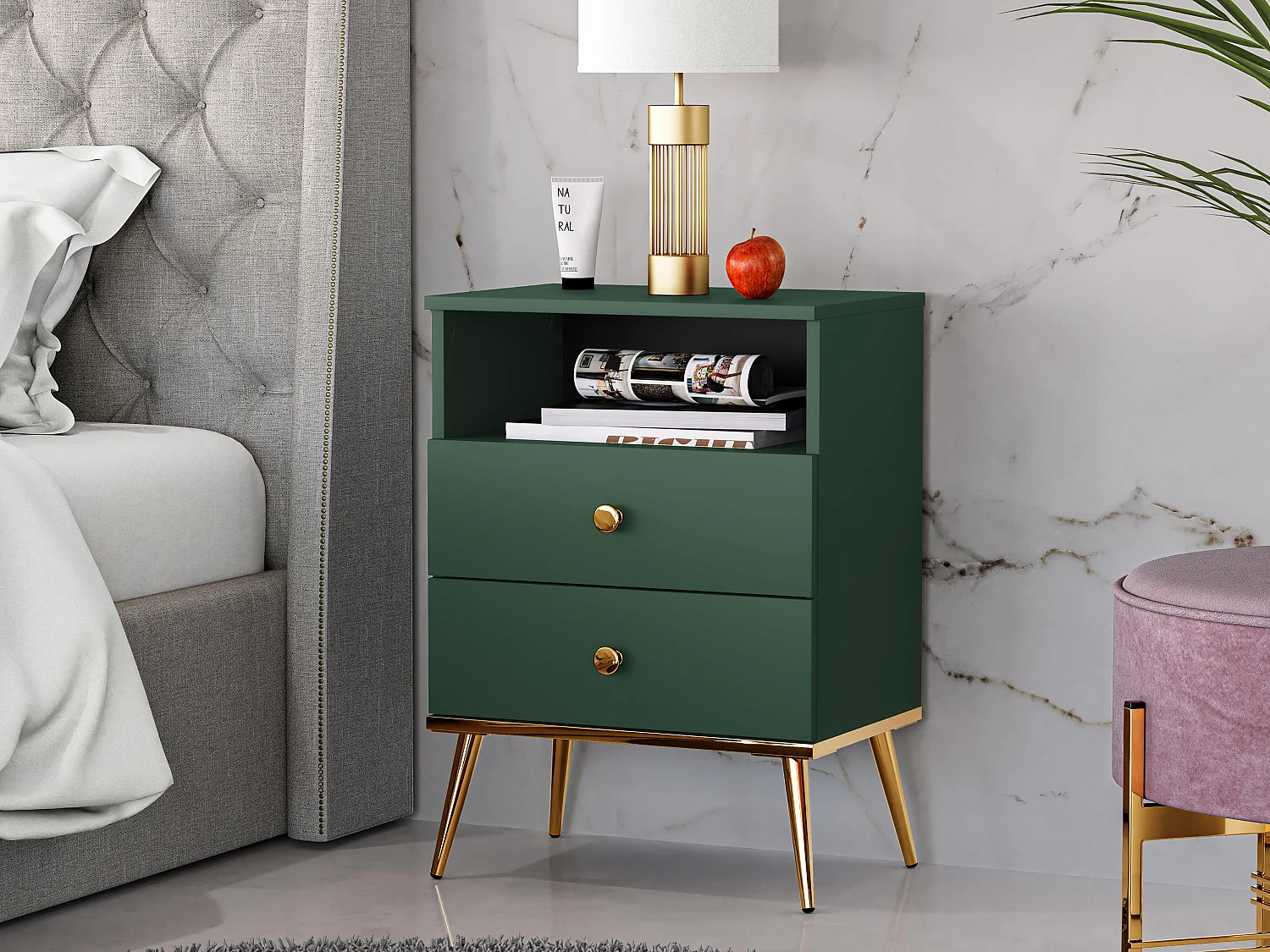 Nachtkastje FORT NS50 2D 50x34x70 Groen