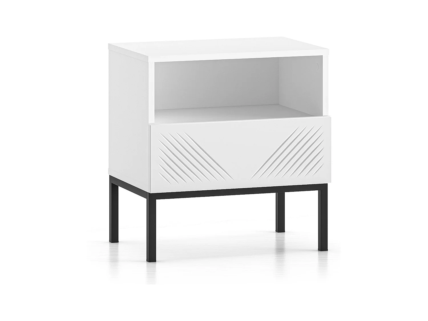 Table De Chevet CLEARING NS50 1D 50x34x53 Blanc
