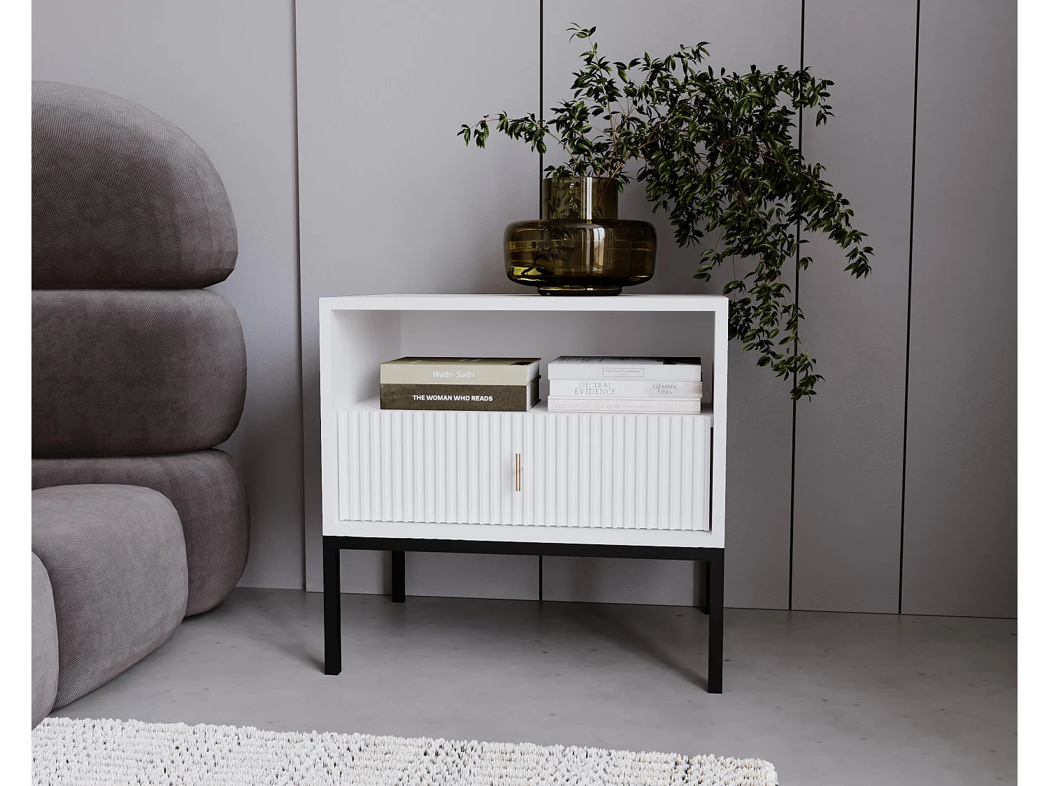 Table De Chevet MAGGIORE NS54 1D 54x39x52 Blanc